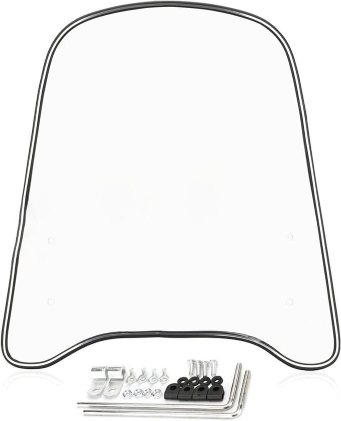Motorfiets Voorruit Spoiler - Wind Deflector Uitbreiding - Bescherming Tegen Wind - Uniek Gebogen Ontwerp - 46 x 43 cm