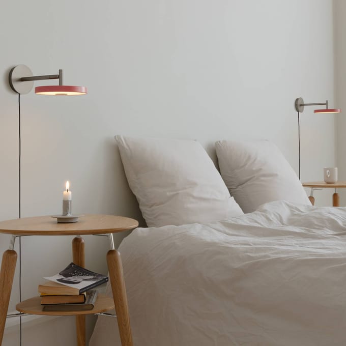 UMAGE LED wandlamp Asteria Short, oranje, staal, stekker