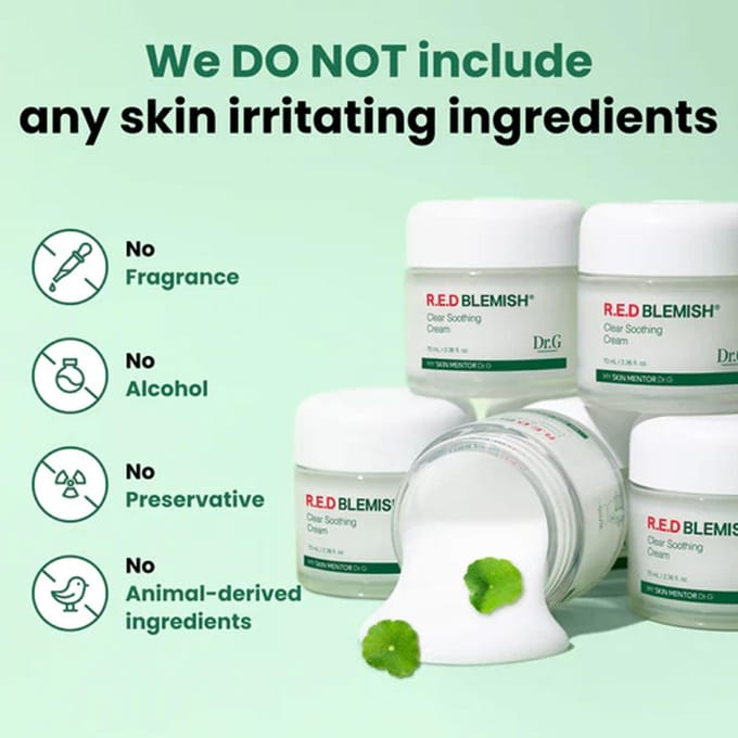 Dr.G Red Blemish Clear Soothing Korean Moisturizer Face Cream 70ml white