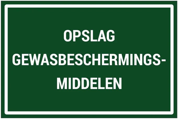 Opslag gewasbeschermingsmiddelen sticker | 45 x 30 cm