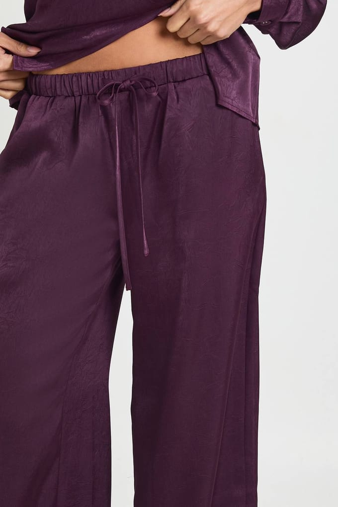 boohoo Dames Wijde Broek met Elastische Taille | Fig | Maat: 34