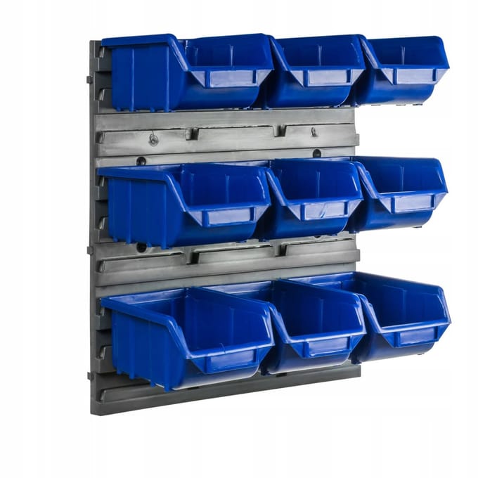 Gereedschapswand 35x38,5 cm met 9 bakjes - Werkplaats organizer
