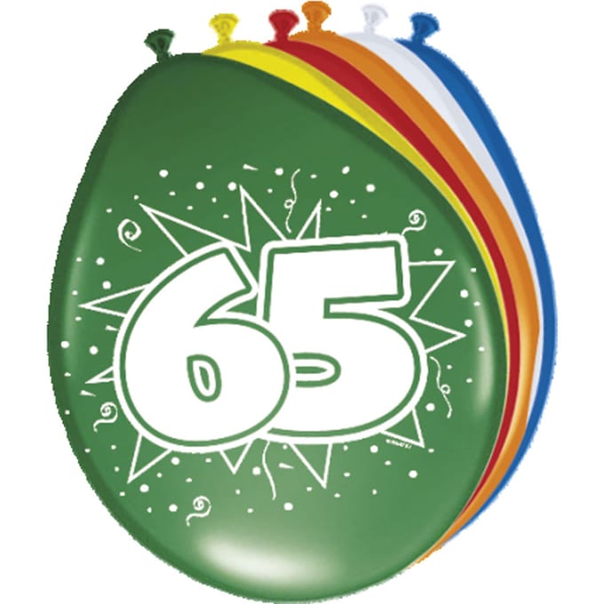 65 Jaar Ballonnen - 8 stuks