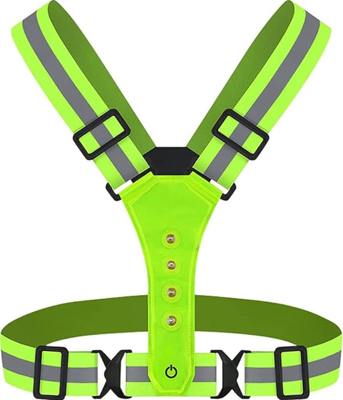 Scoby - Hardloopvest - Hardloopverlichting - Rode Verlichting - Veiligheid - Accessoires - LED - Running Vest - Geel