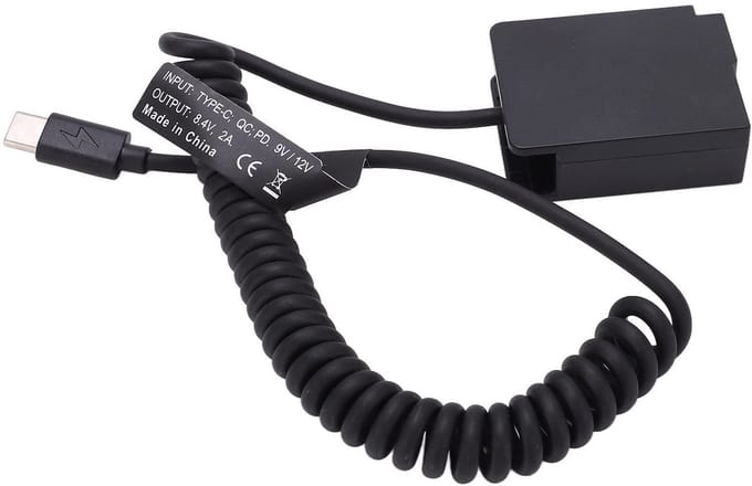 Dailygoods - DMW DCC8 Dummy Batterijpakket Koppelingsadapter voor Camera's
