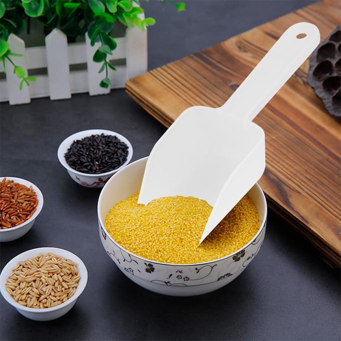8 stuks Mini PP Plastic Schep IJsschraper Schop voor Voedsel Noten Meel Dessert Thuis Keuken Gebruik white