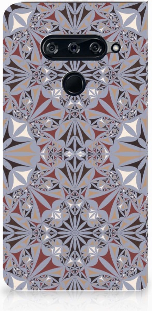 Standcase Hoesje voor LG V40 Thinq Standcase Flower Tiles