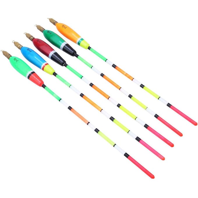 5PCS Flotteur de Pêche en Bois de Balsa Multicolore Bobber Indicateur de Touche Équipement de Pêche(3+2g ) 3+2g