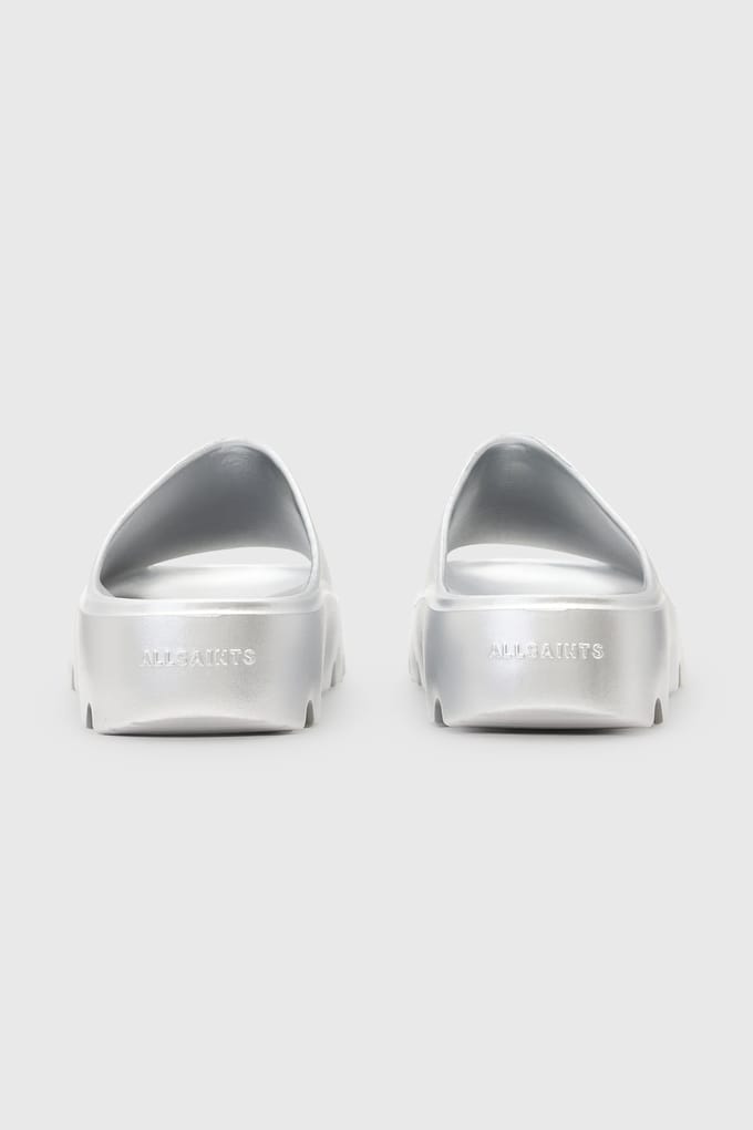 AllSaints Eclipse Slider Silver Taglia: 38 | Infradito Outlet | Donna | Grigio