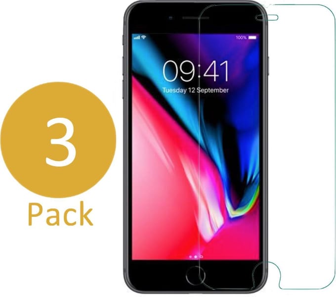Screenprotector geschikt voor iPhone 8 / 7 - 3x Glas Screen Protector