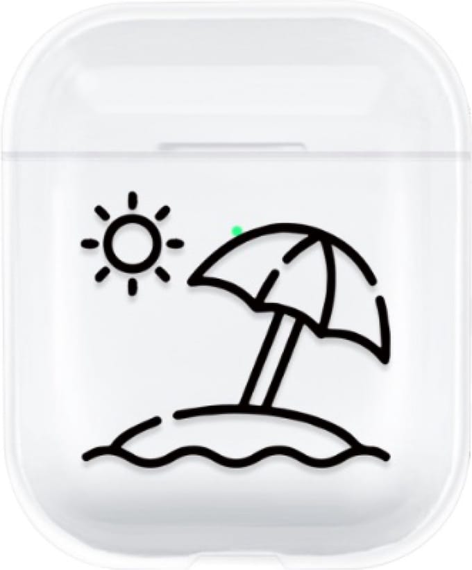 Hidzo case voor Apple's AirPods 1/2/3/4 - Hard Case - Palmboom - Transparant - AirPods case