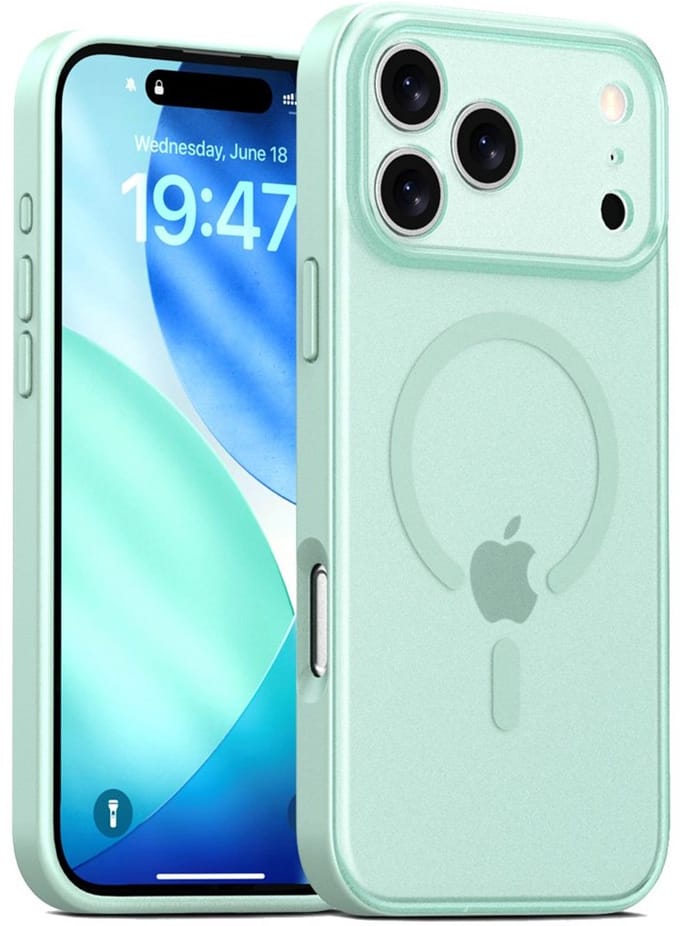 Mobiq - Frosted Magsafe Bumper geschikt voor iPhone 17 Pro Max - turqoise