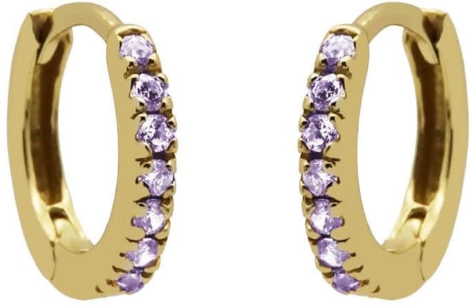 Karma Oorringen Plain Hoops Round Lavender 13 mm Goud