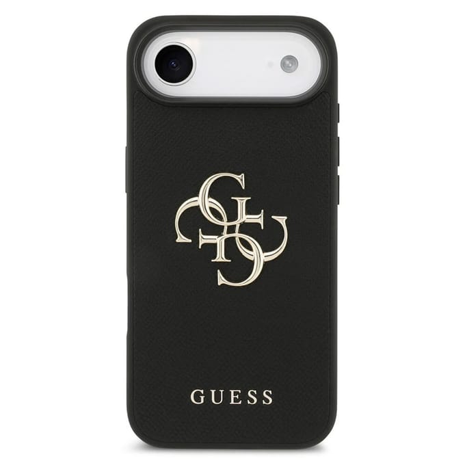 Guess Back Cover voor iPhone 17 Air - Zwart - Slanke pasvorm - Verhoogde randen - Griptextuur