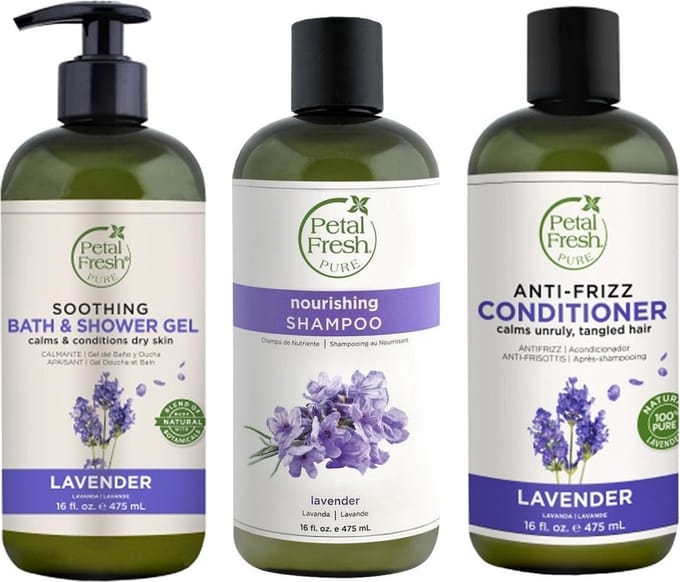 PETAL FRESH - Lavender - Bath & Shower Gel + Shampoo + Conditioner- 3 Pak