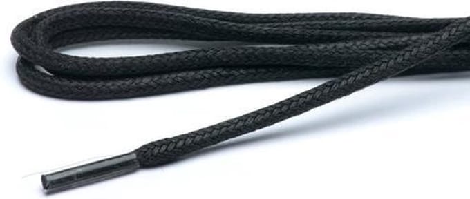 ARIESZZZ - Schoenveters - Zwart - Rond 120 cm - 3 mm - 6-8 gaatjes - 2 Pack