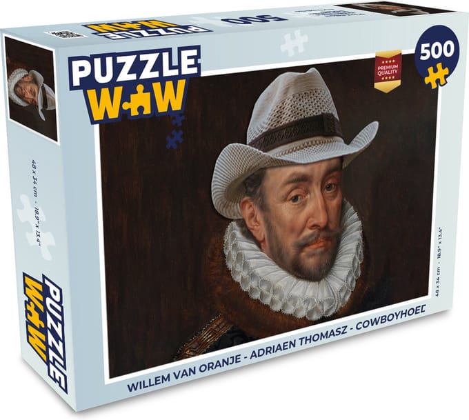 Puzzel Willem van Oranje - Adriaen Thomasz - Cowboyhoed - Legpuzzel - Puzzel 500 stukjes