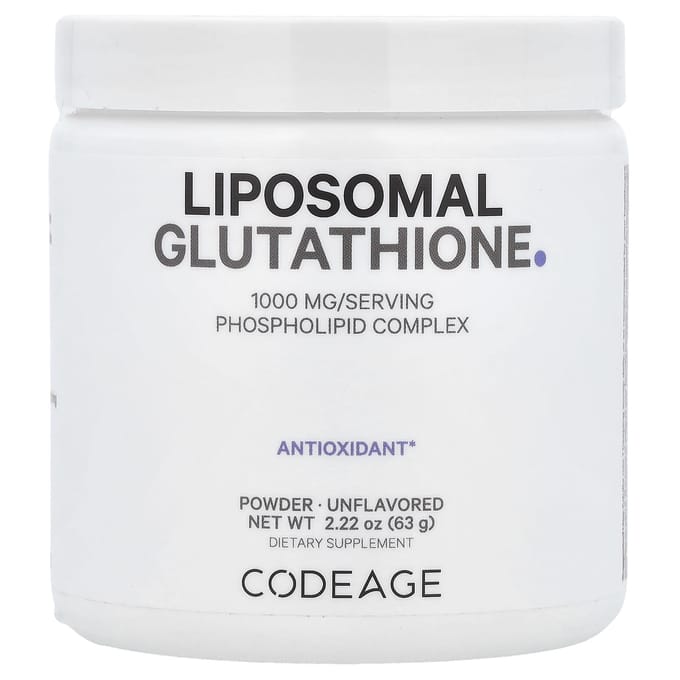 Codeage, poudre de glutathion liposomal, sans saveur, 65 g (63 grammes)