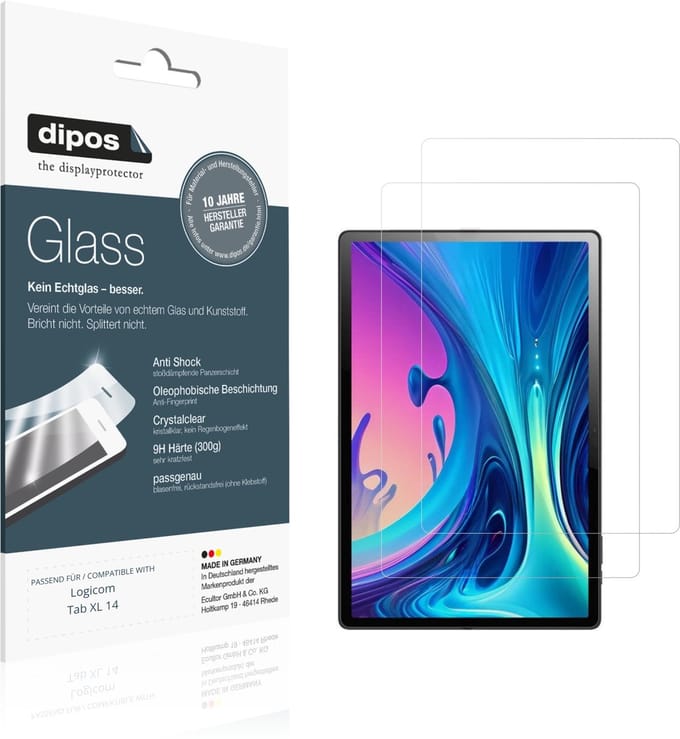 dipos – 2x Pantserfolie geschikt voor Logicom Tab XL 14 | 9H Screenprotector