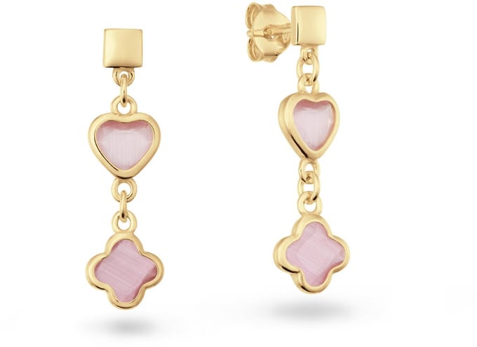 Glow 106.8625.00 Colors from Nature Dames Oorknopjes Pale Pink Goudkleurig