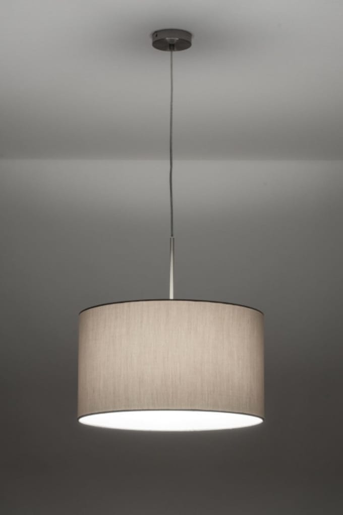 Lumidora Hanglamp 30718 - YORK - E27 - Grijs - Textiel - ⌀ 45 cm