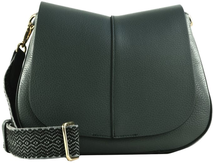 GIANNI CHIARINI Leren schoudertas Helena Round Crossbody Bag Midnight Sky blauwgrijs