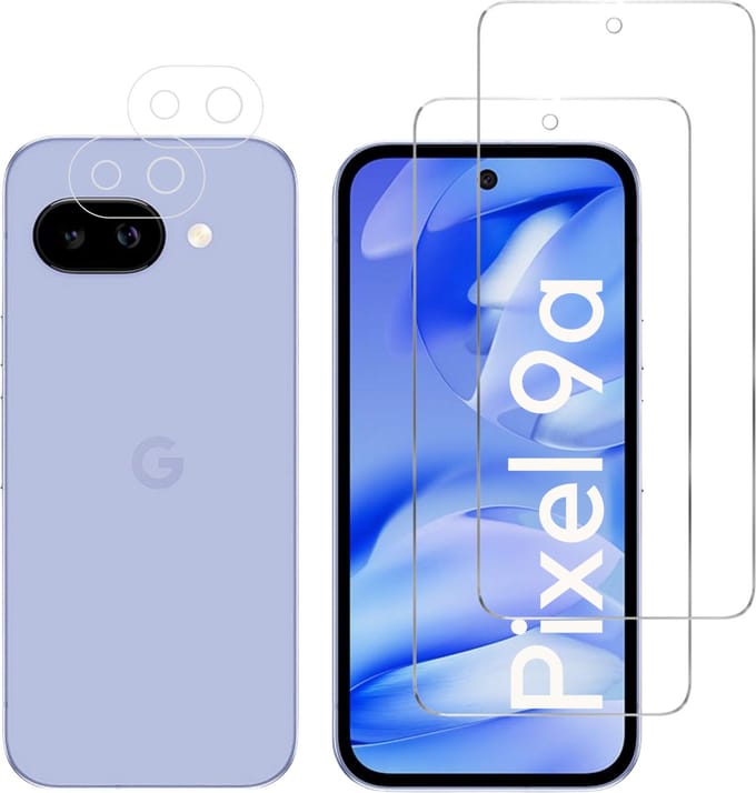 Screenprotector geschikt voor Google Pixel 9A - 2 stuks Beschermglas van glas Transparante glazen schermbeschermfolie + 2 stuks Camera Protector