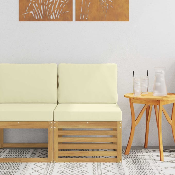 vidaXL - Buiten - Midden - Sofa - Massief - Acacia - Hout - Wit