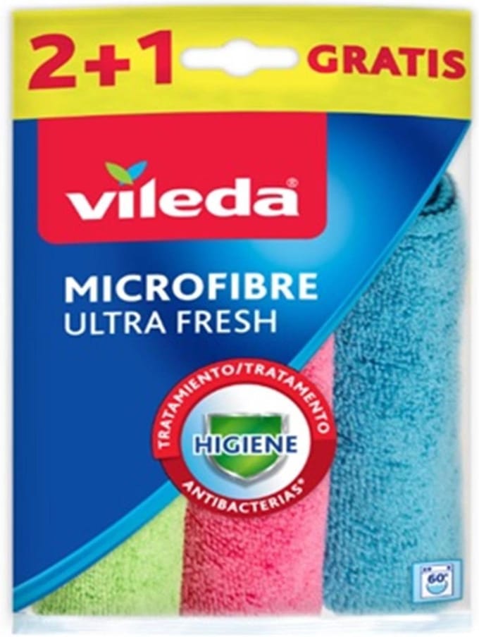 Vileda - Microvezel Doek Ultra Fresh - Antibacterieel - 3 Stuks