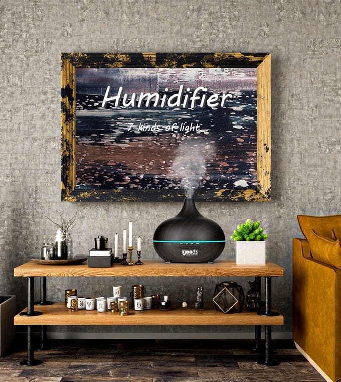 IGOODS - Aroma Diffuser - Donker bruin hout - 550ml