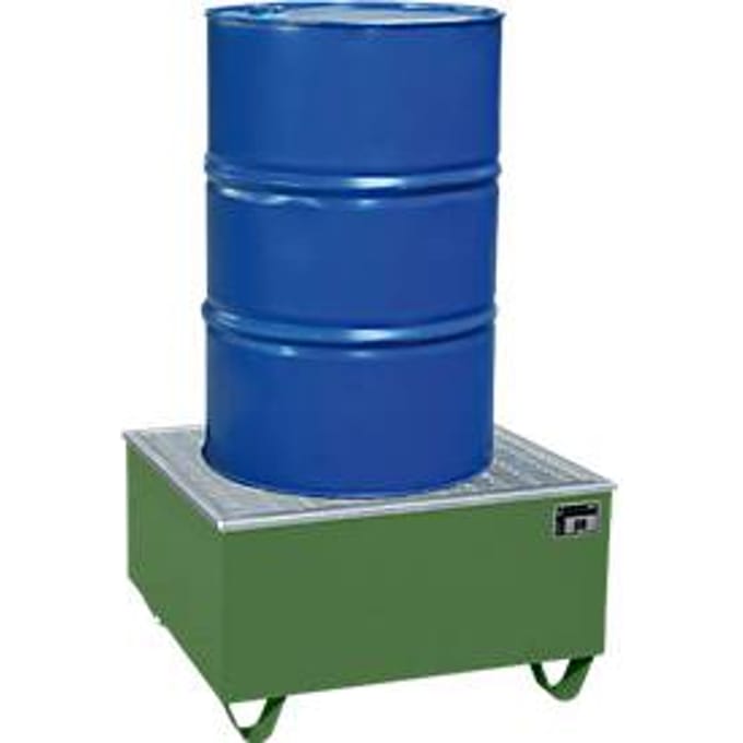Opvangbak BAUER AW-1/PE, met rooster, 200 l, B 815 x D 815 x H 470 mm, groen