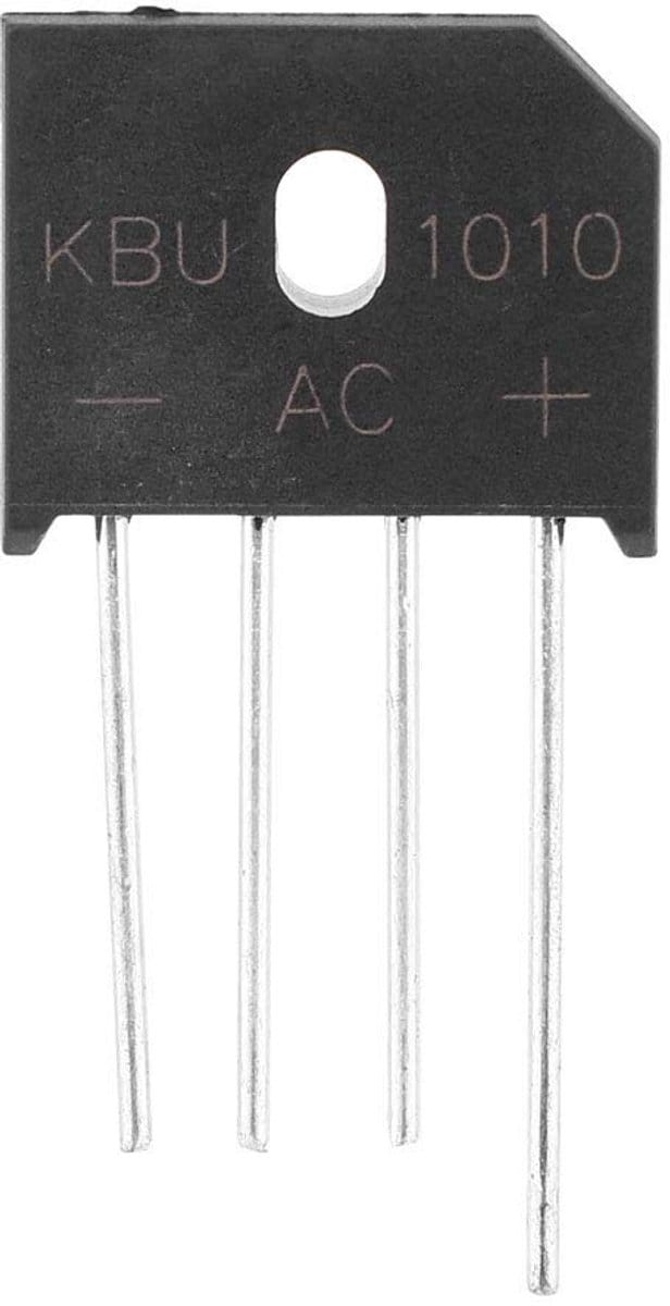 Diodebrug Gelijkrichter - Voedingscomponent Wisselstroom - Elektronische Schakelingen - Goede Temperatuurcapaciteit - SIP4 Pakket