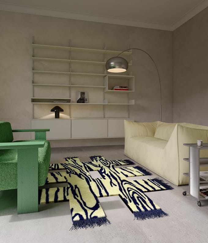 Okej Rowdy vloerkleed Licht Hout - small