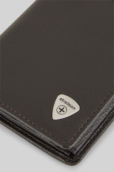 strellson Leren portemonnee Harrison Reno Billfold Q6 Wallet Dark Brown donkerbruin