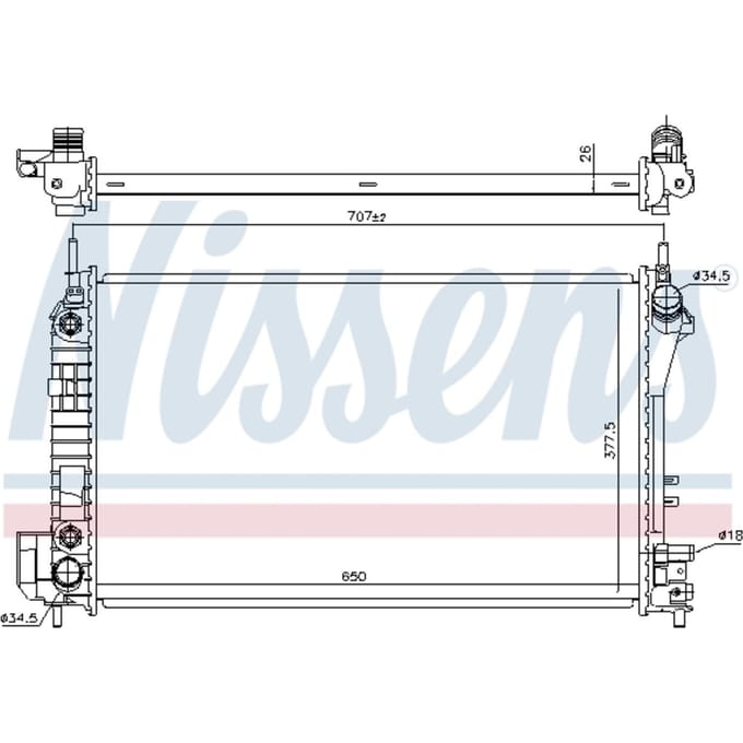 Radiator, motorkoeling NISSENS 630703