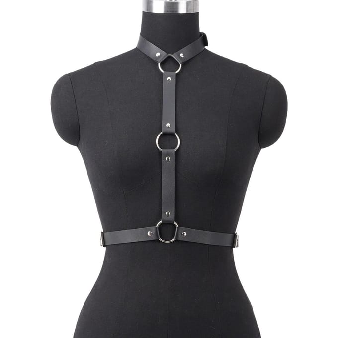 Ceinture Mode Femme Style Rue Harnais Cuir Ceinture de Taille Corset Décoratif Punk Ceinture de Taille en Cuir Accessoires Vêtements Gothiques Adjustable black