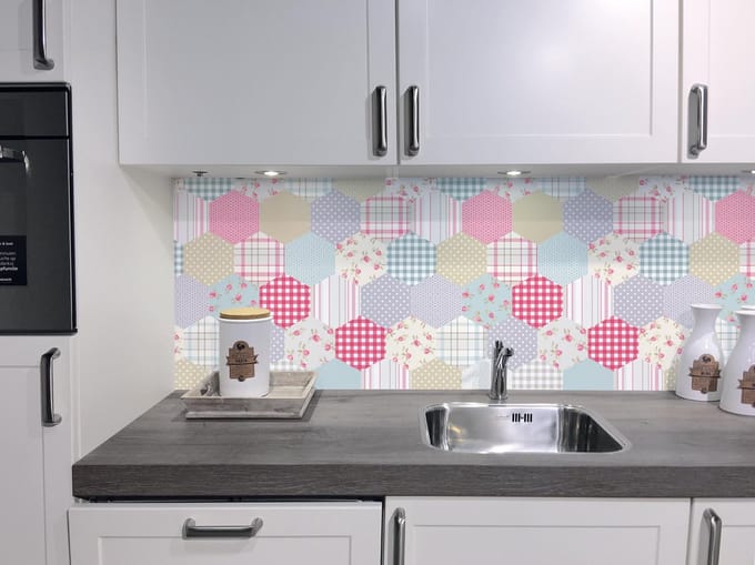 Spatwand met print - Hexagon Patel Tegels
