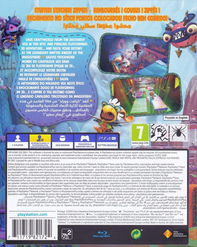 Sackboy A Big Adventure - EN FR PT AR PS4