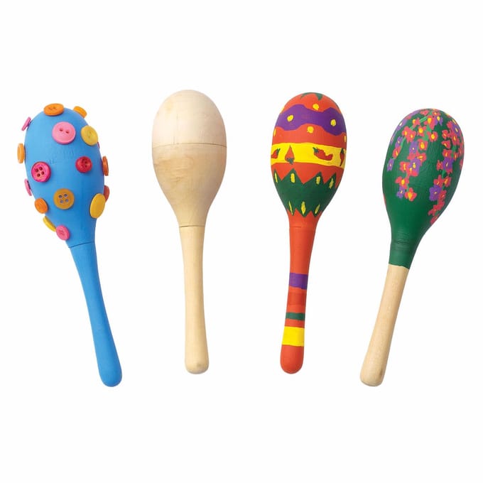 Colorations houten maracas knutselset - Versier je eigen muziekinstrumenten.