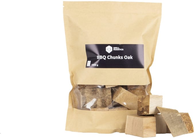 Grill Fanatics rookhout Rookchunks Eiken 1 Kg - zak - blokjes