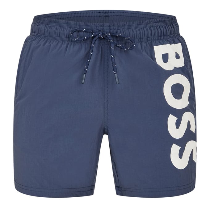 Boss Heren Octopus Bold Logo Zwemshorts (Marineblauw)