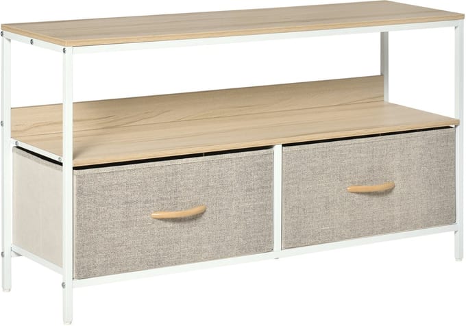 HOMCOM TV-standaard van MDF, 98x29x56 cm, lichtgrijs