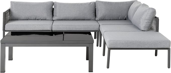 FORANO - Loungeset voor 6 - Lichtgrijs - Aluminium