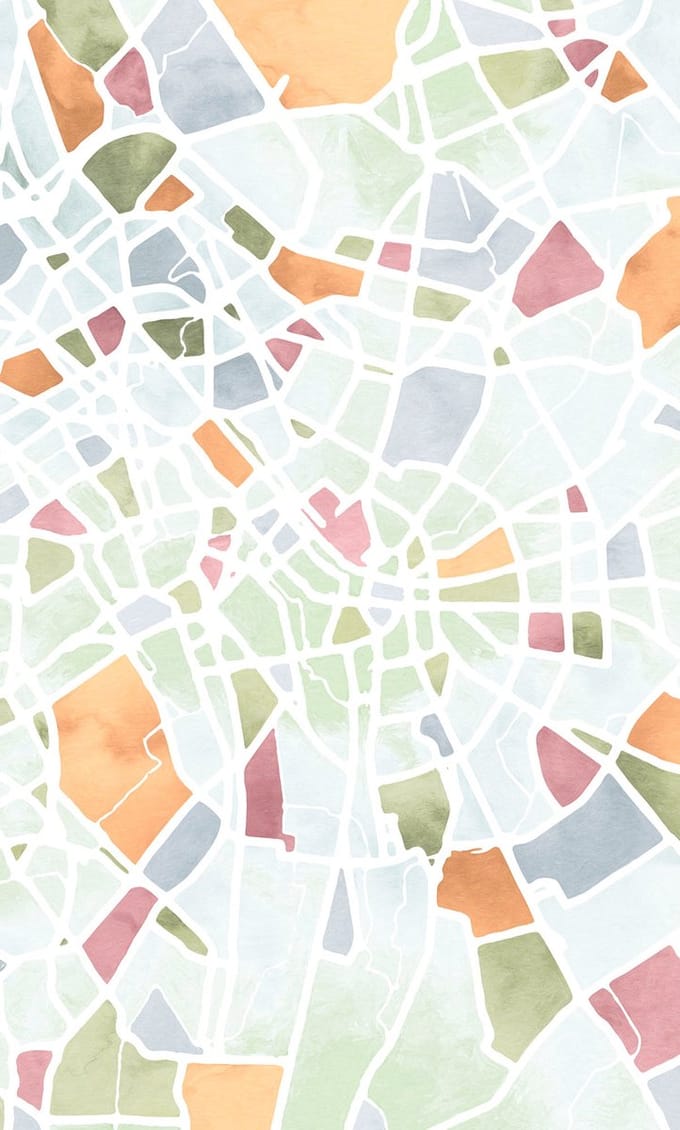 Fotobehang - City Map 150x250cm - Vliesbehang