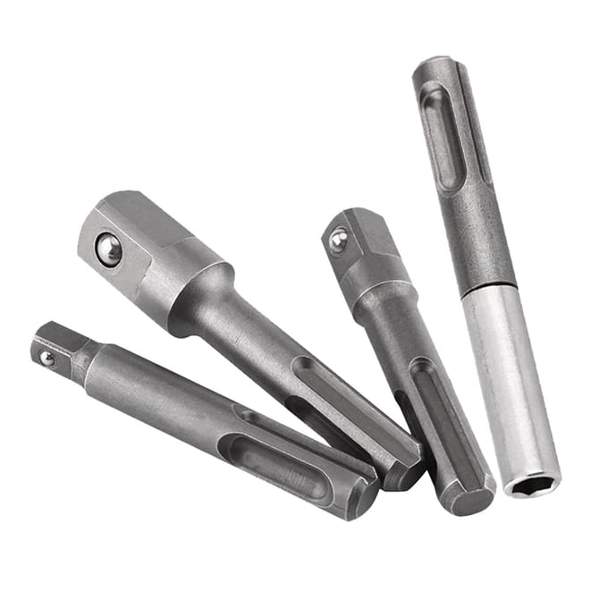 SDS Plus Schacht naar 14  Zeskant Dop Adapter en 14 38 12  Vierkant Boorverlengstuk wit