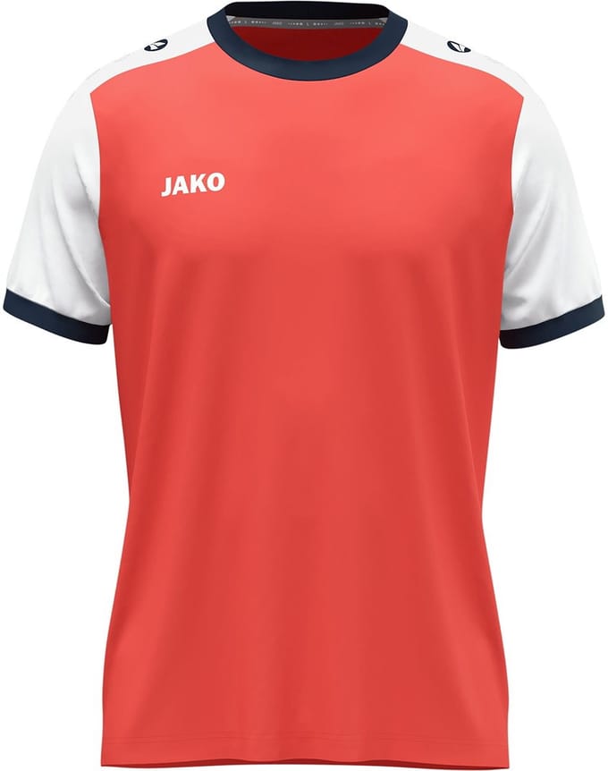 Jako Dynamic Shirt Korte Mouw Kinderen - Koraal / Wit / Marine | Maat: 116