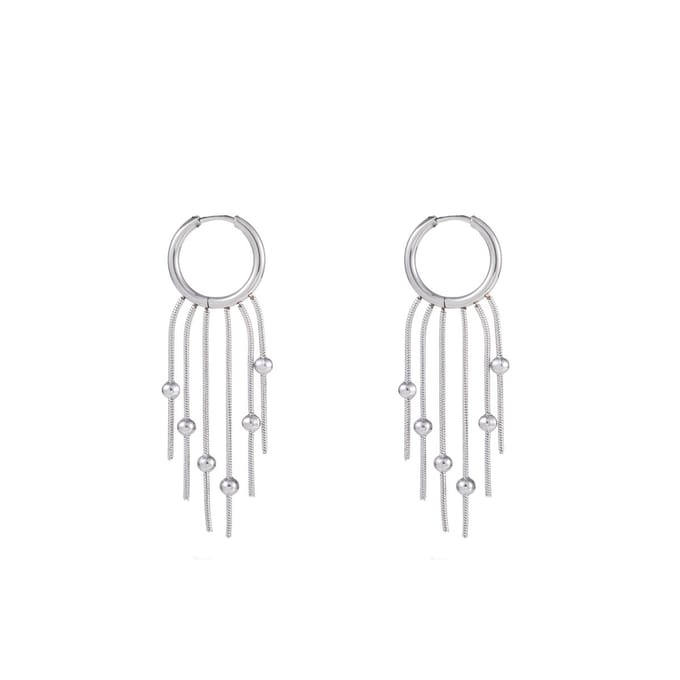 Go Dutch Label Oorhangers snake ball ring Zilver