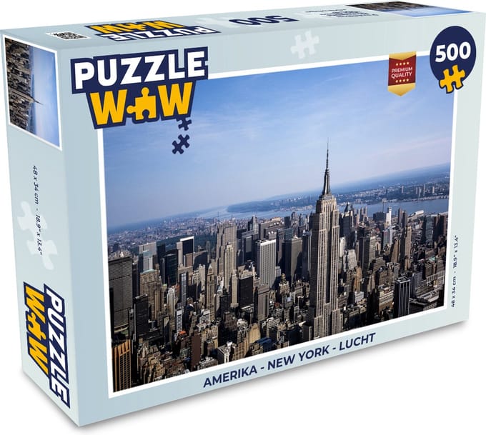 Puzzel Amerika - New York - Lucht - Legpuzzel - Puzzel 500 stukjes