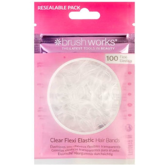 brushworks Clear Flexi Elastic Hair Brands 100 st