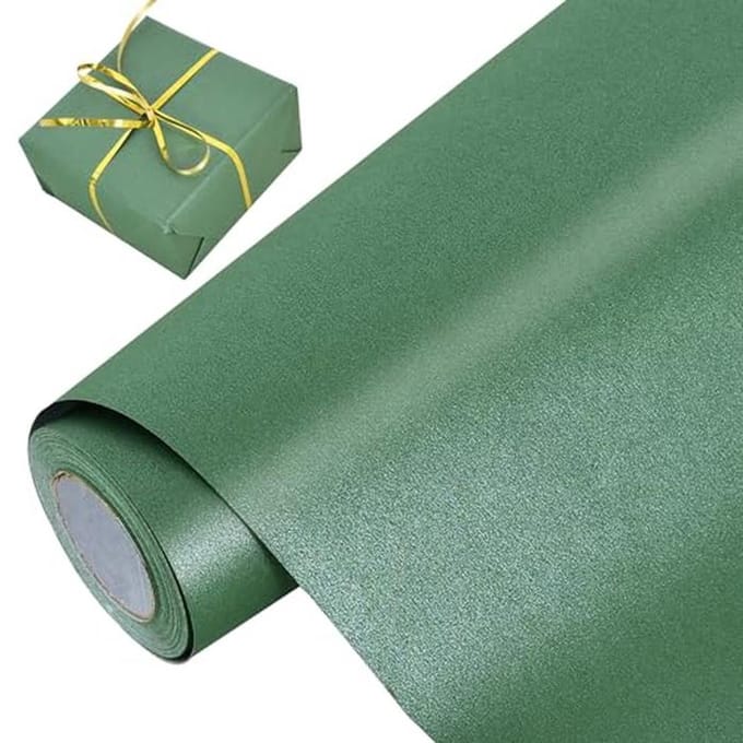 Donkergroen parelcadeaupapier 43 cm x 10 m voor elke gelegenheid